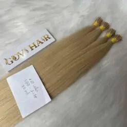 Human Hair I Tip Extensions #613C Color 12 i-tip hair extensions bone straight 613c color human hair