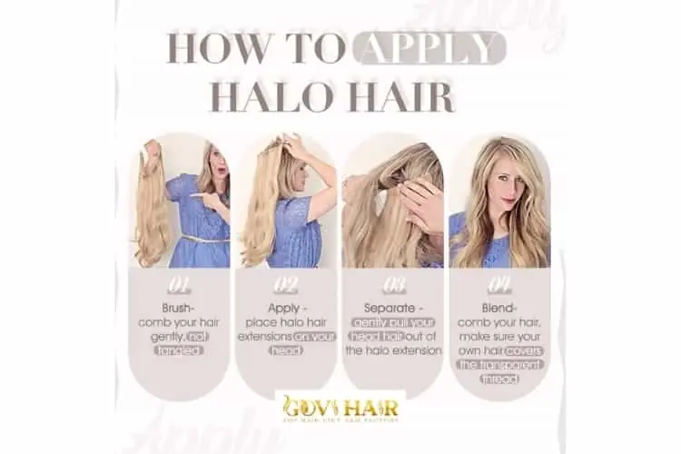 Way to blend halo extension with short hair