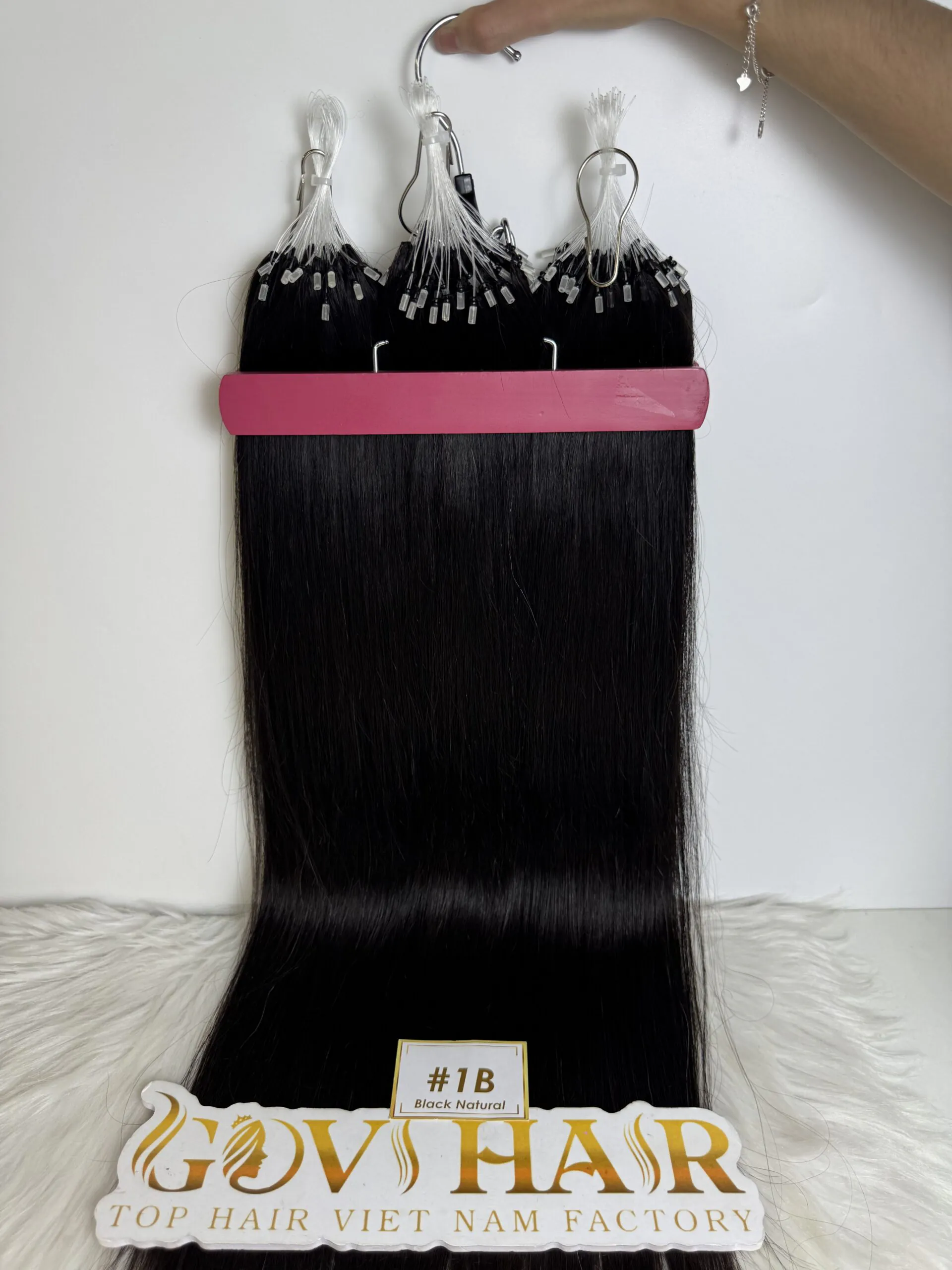#1B Natural Color H6 Feather Hair Extensions