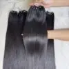 #1B Natural Color H6 Feather Hair Extensions 100% Raw Hair