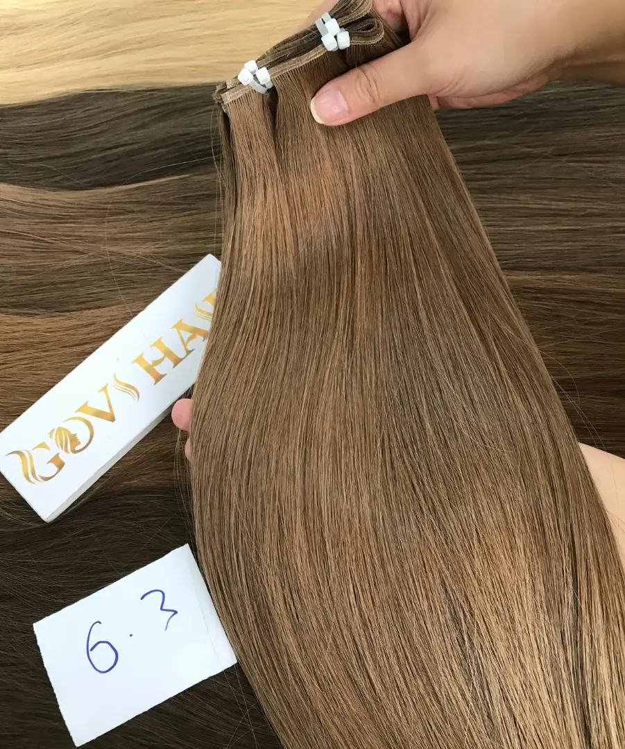 genius weft hair extensions 6.3 color top grade vietnamese hair