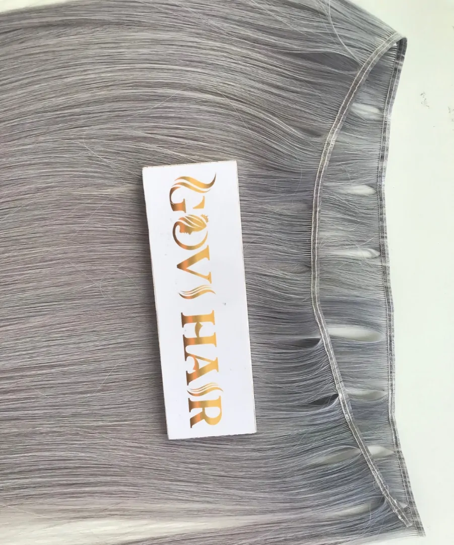 Genius Weft Hair Extensions Grey Color