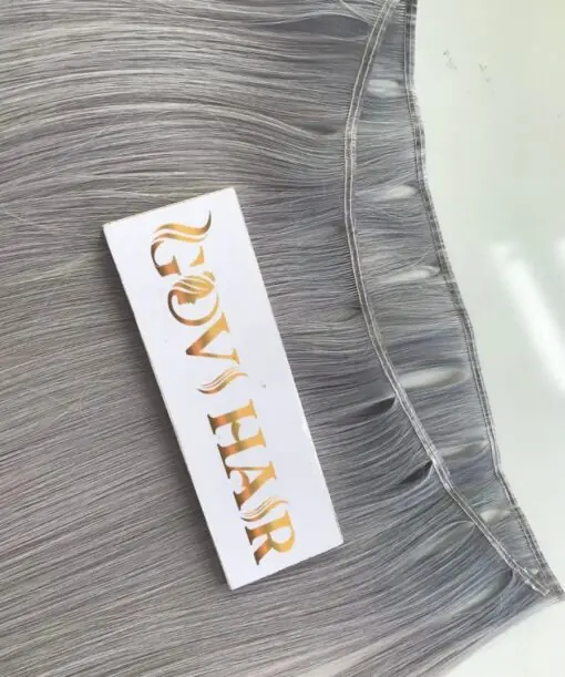 Genius Weft Hair Extensions Grey Color Vietnam Hair Top Quality