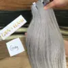 Genius Weft Hair Extensions Grey Color Vietnamese Hair Top Quality
