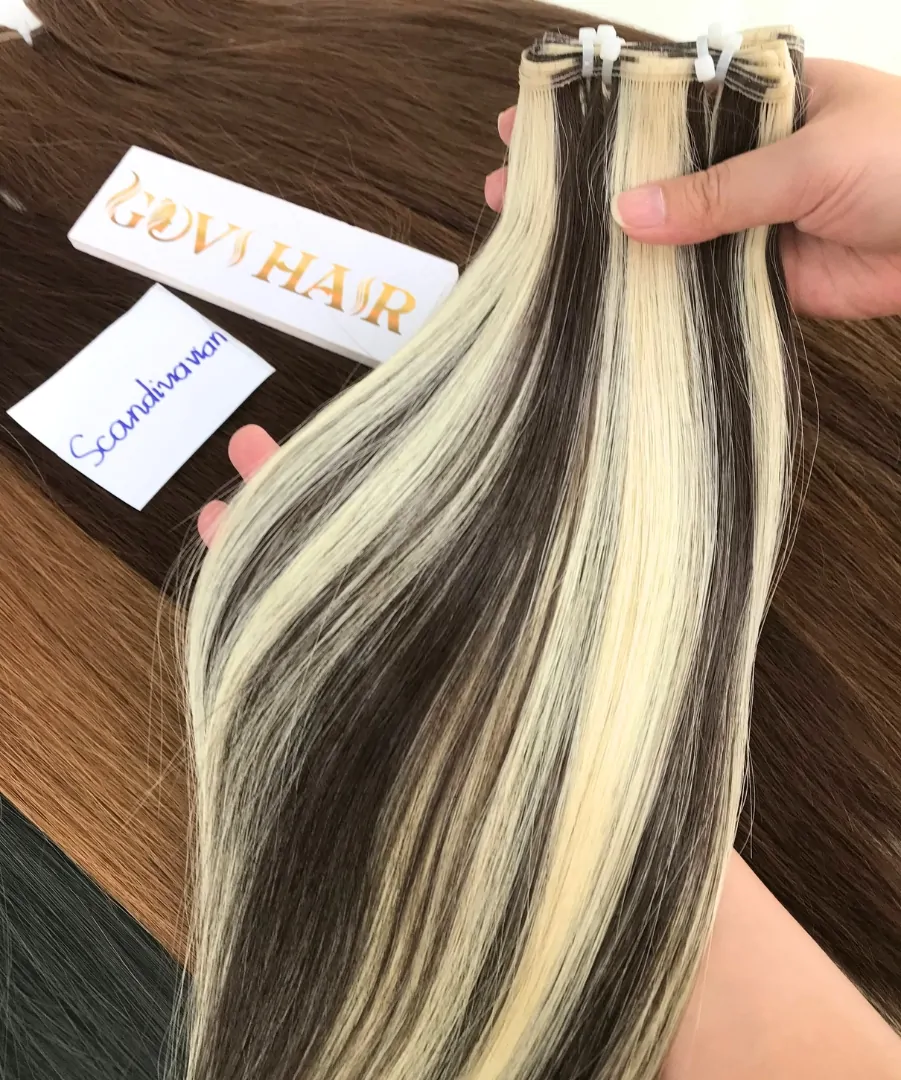 Genius Weft Hair Extensions Scandinavian Color Vietnamese Hair 1 Genius Weft Hair Extensions Scandinavian Color Vietnamese Hair