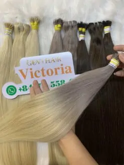26 Inch Straight Norwegian Blonde I Tip Hair Extensions Pre Bonded 8 I-Tip Hair Extensions Norwegian Blonde Vietnamese Hair