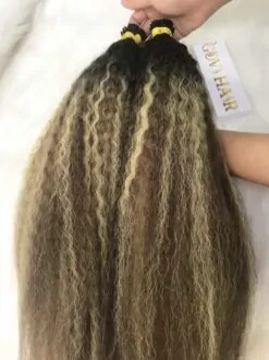 I-Tip Hair Extensions Yaki Ombre Mix Scandivian Color Raw Vietnamese Hair