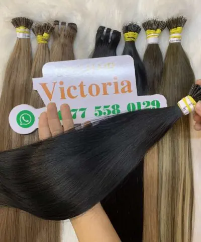 26 Inch Straight #1 Jet Black I Tip Hair Extensions 100% Human Hair 10 i-tip hair extensions 1 color vietnamese hair