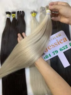 I-Tip Hair Extensions Ivory Color Human Hair