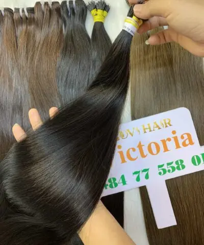 I-tip hair extension 1b natural black color vietnamese hair