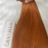 28 Inch Straight Orange I Tip Hair Extensions Pre Bonded Human Hair 13 Best I-Tip Hair Extensions Orange Color 100% Vietnamese Virgin Hair