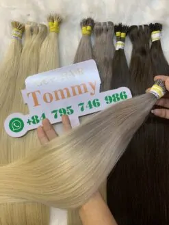 26 Inch Straight Norwegian Blonde I Tip Hair Extensions Pre Bonded 10 I-Tip Hair Extensions Norwegian Blonde Color Vietnam Hair