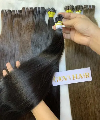 I-tip hair extensions 1b natural black color vietnamese hair