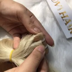 invisible tape hair extensions blonde color vietnamese hair