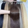 22 Inch Straight #4 Medium Brown Color Nano Ring Hair Extensions