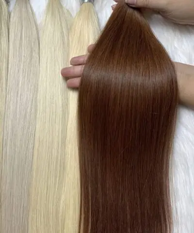 20 Inch Straight #6 Chestnut Brown I Tip Hair Extensions Virgin Hair