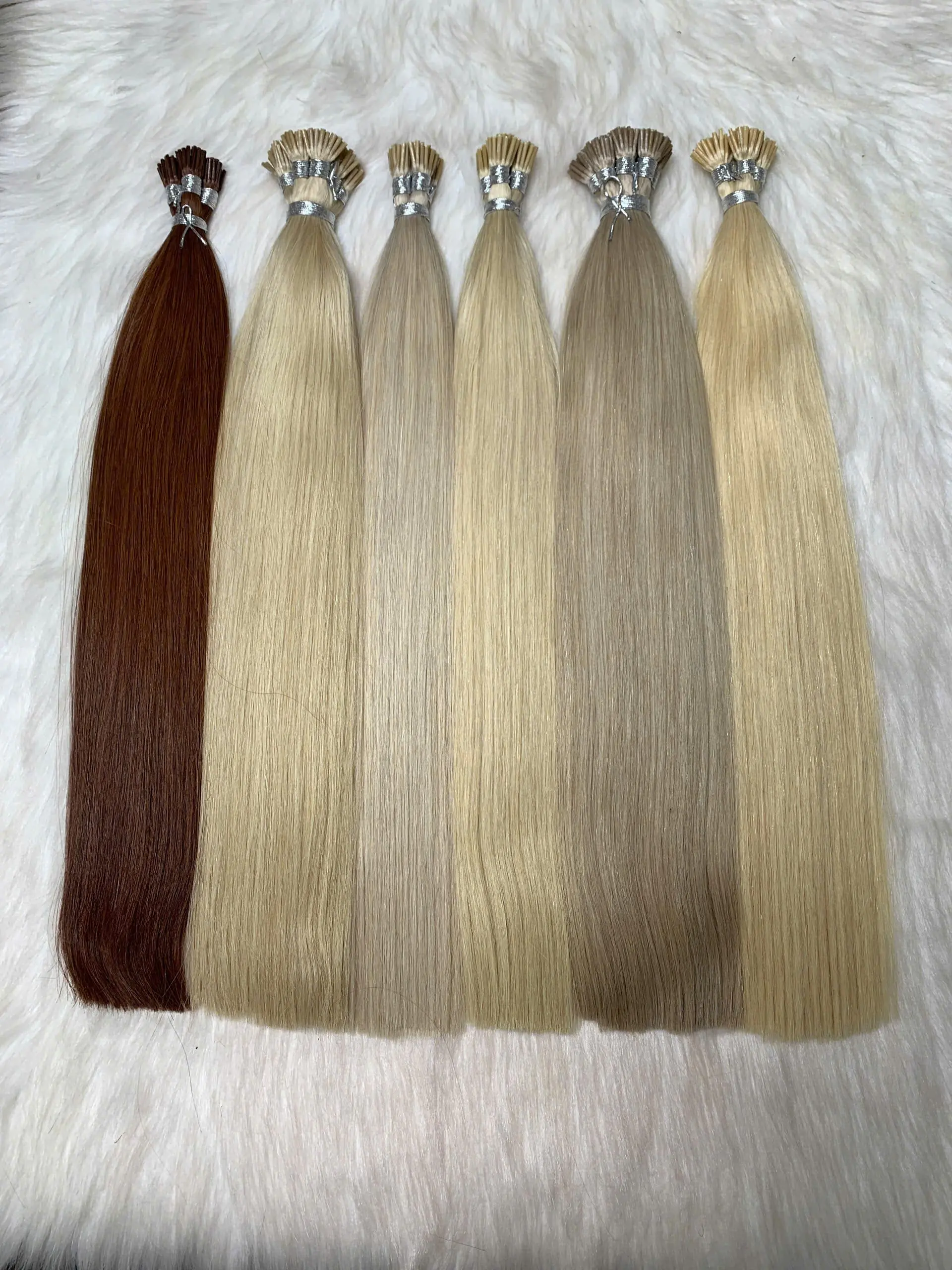 20 Inch Straight Ivory I Tip Hair Extensions