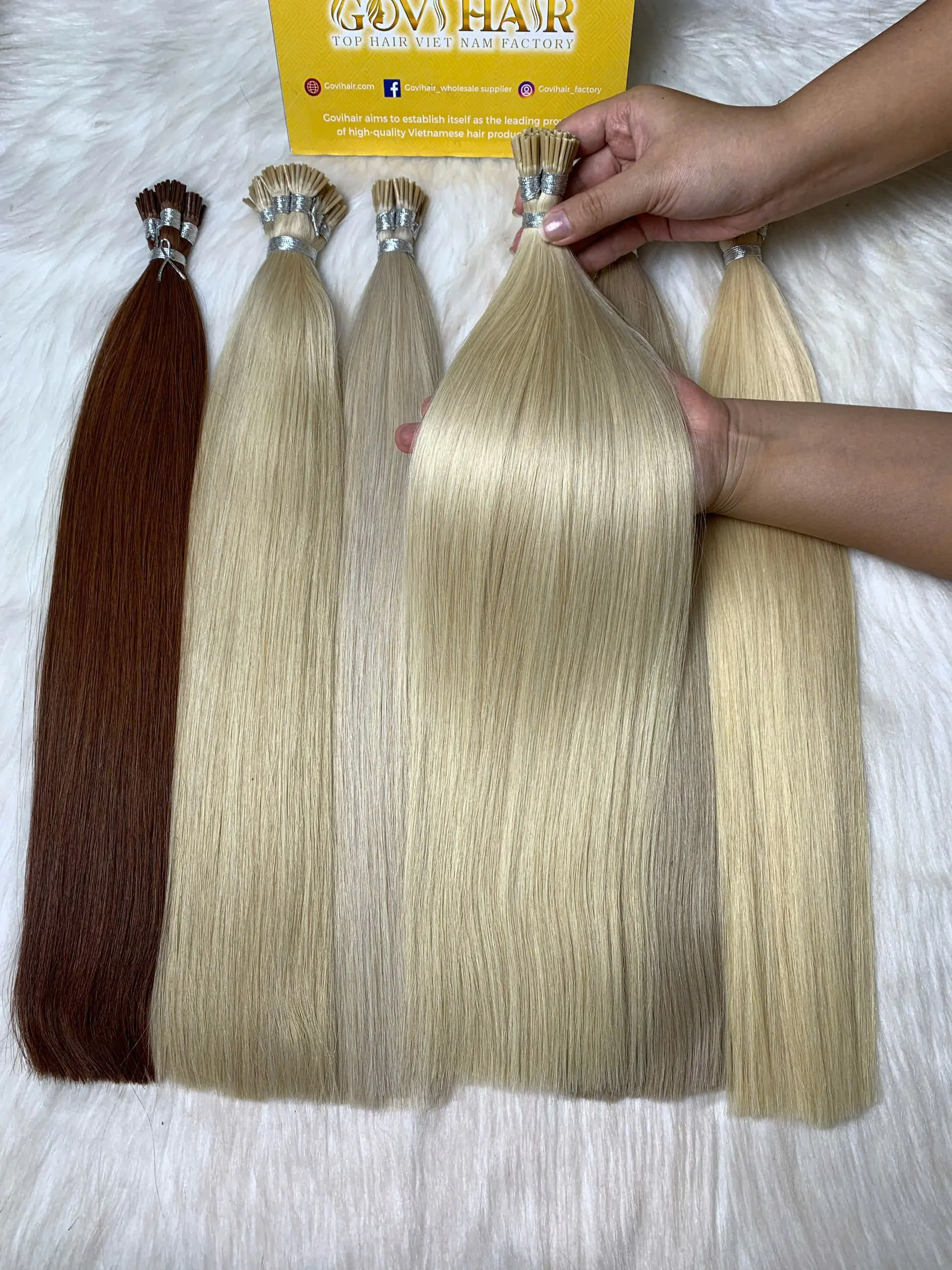 20 Inch Straight Ivory I Tip Hair Extensions 100% Human Hair