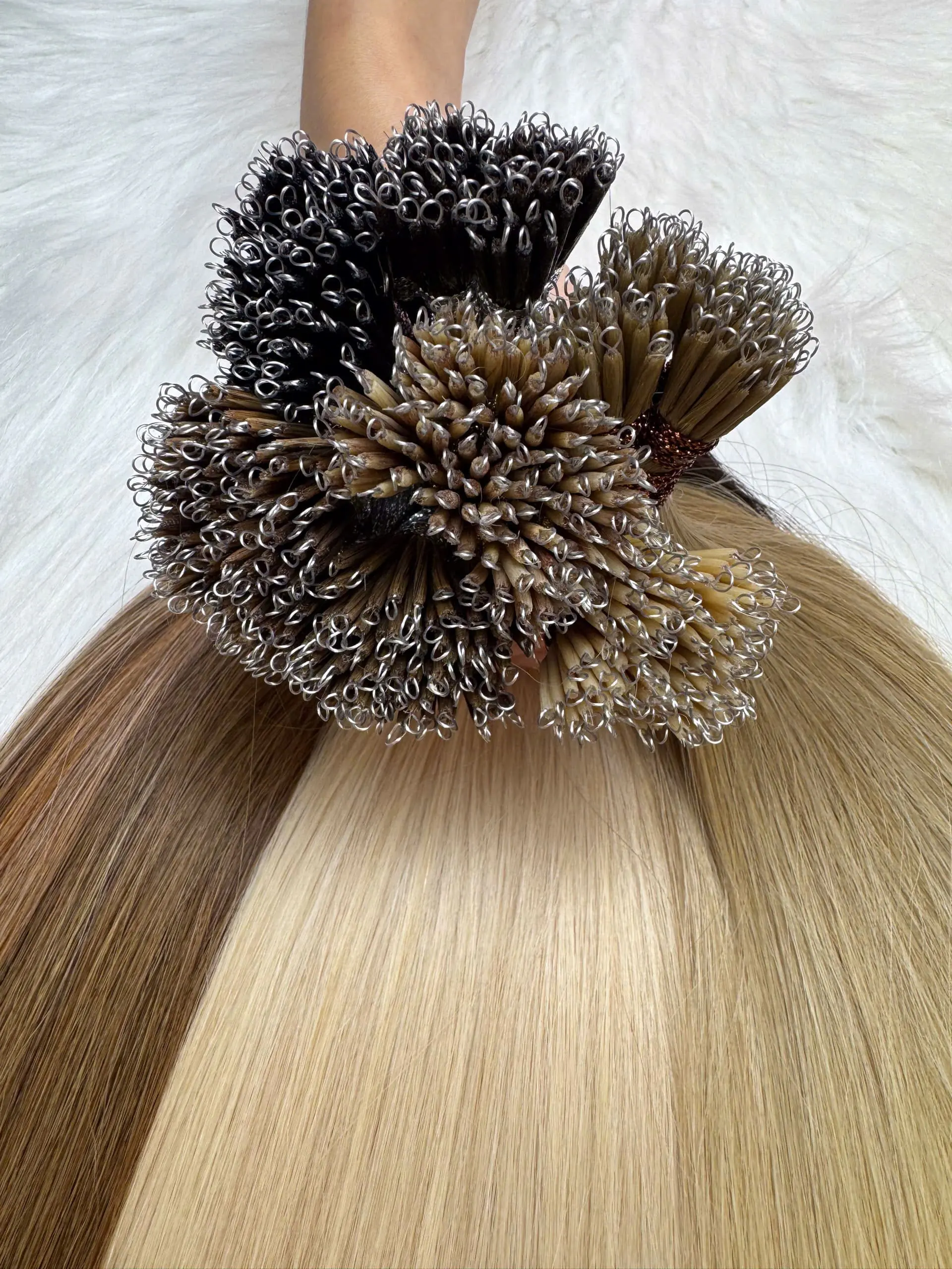 Straight #60 Natural Blonde Nano Ring Hair Extensions