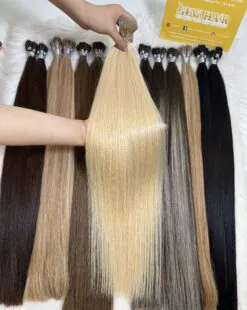 22 Inch Straight #60 Natural Blonde Nano Ring Hair Extensions