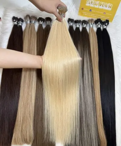 22 Inch Straight #60 Natural Blonde Nano Ring Hair Extensions