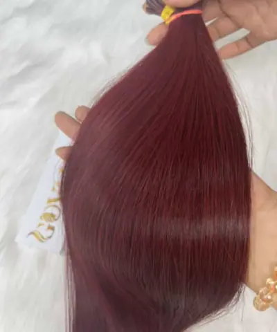 Straight Red Wine Color I Tip Hair Extensions