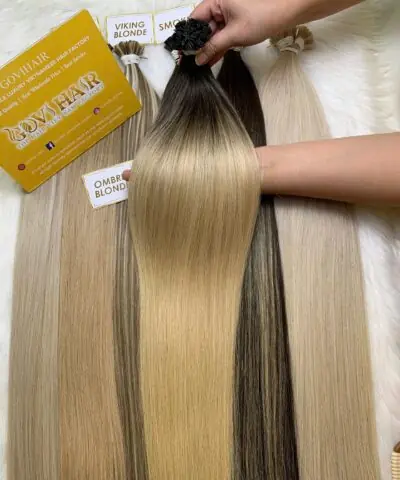 Straight #1B/18C Ombre Flat Tip Hair Extensions
