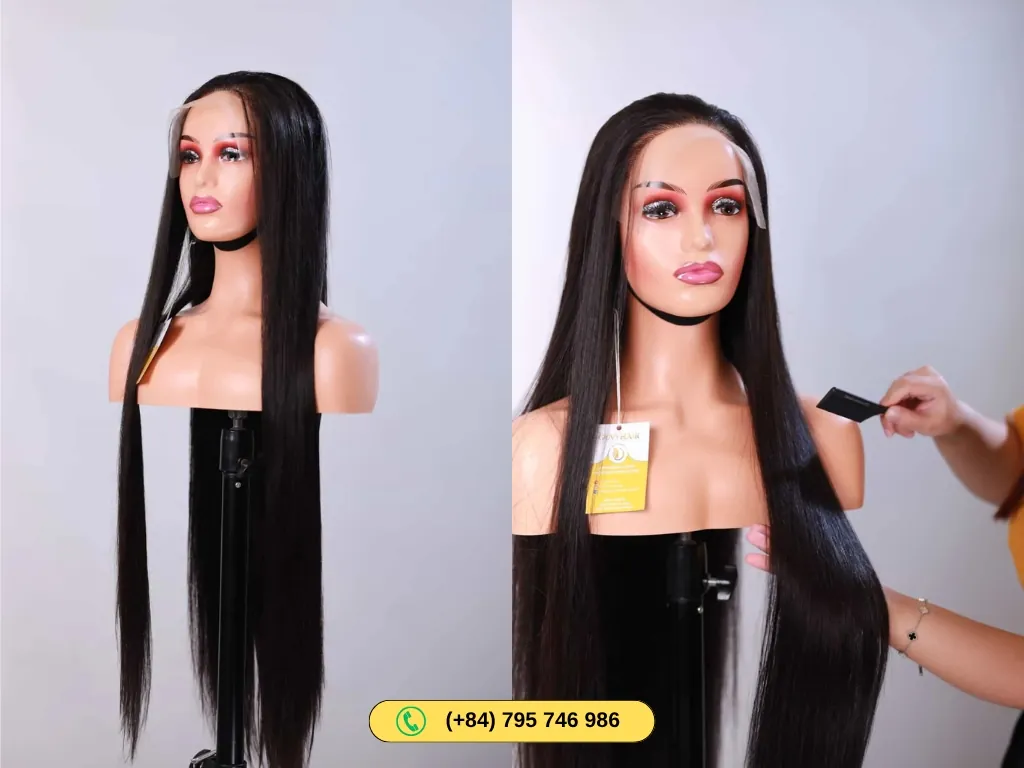Straight Human Hair Closure Wig 2x6 HD Lace 22 Inch 180% Density Natural Color 10 100% human hair closure wigs natural color from Govihair