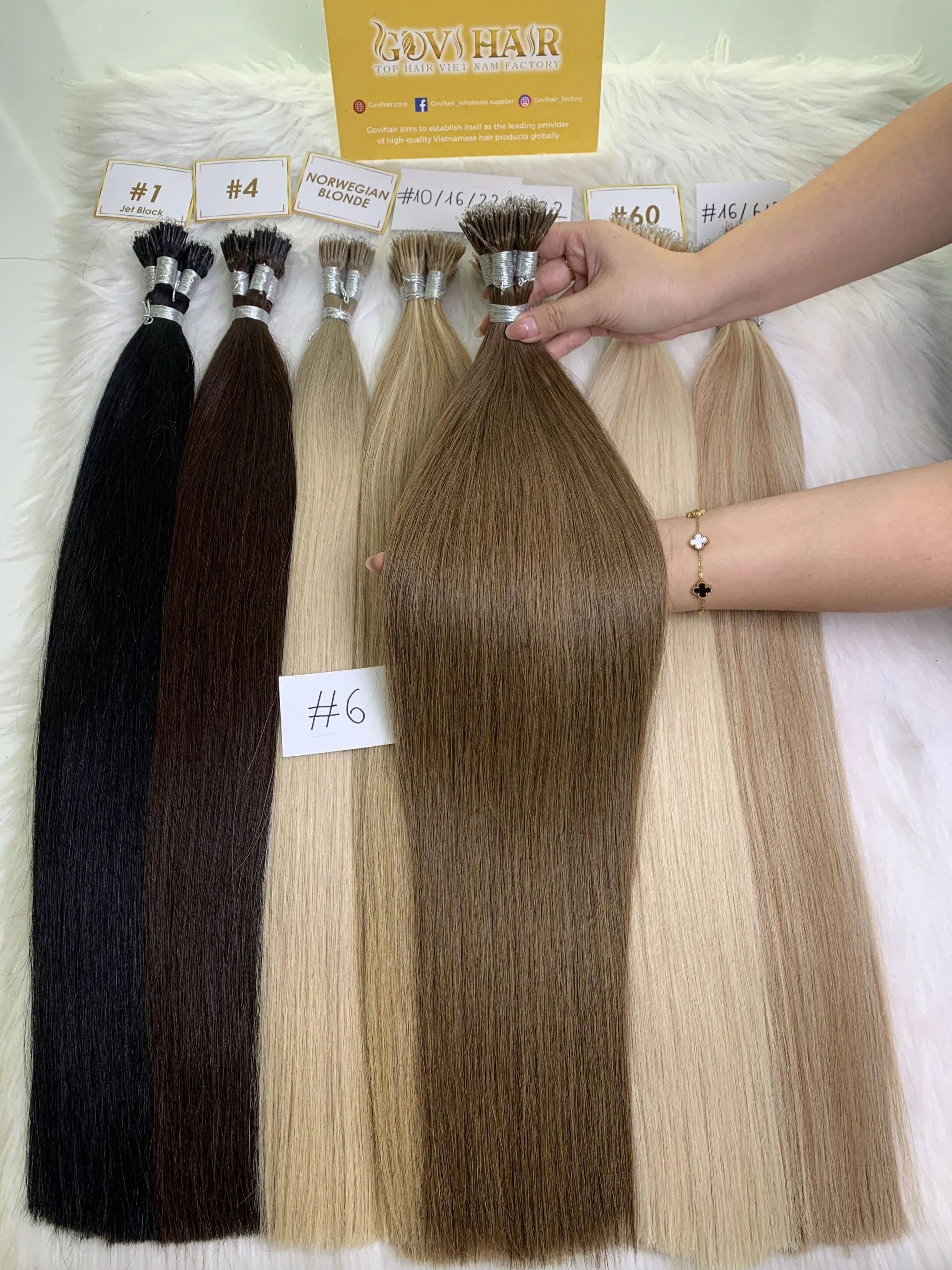18 Inch Straight #6 Chestnut Brown Nano Ring Hair Extension