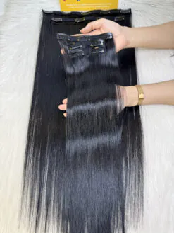 #1B Natural Color Clip In Hair Extensions