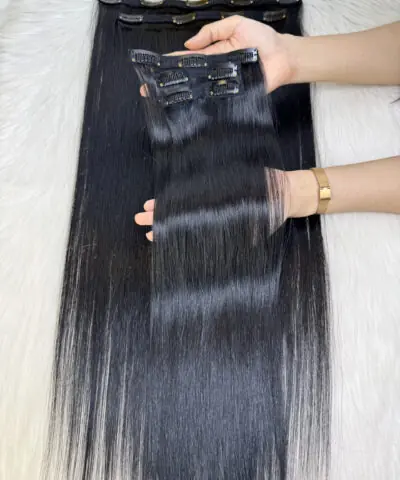 #1B Natural Color Clip In Hair Extensions