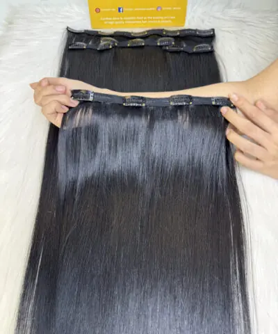 #1B Natural Color Clip In Hair Extensions