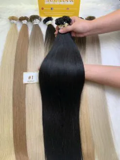 22 Inch Straight #1 Jet Black Color Flat Tip Hair Extensions Virgin Hair 6 22 Inch Straight Natural Color Flat Tip Hair Extensions Virgin Hair