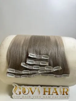 Straight Ombre Ash Blonde Color Clip In Hair Extensions