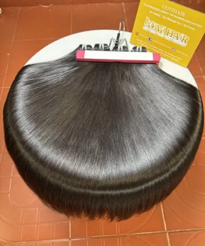Bone Straight Machine Weft Hair Extensions 24 Inch #1B Natural Black Color For Salon Use 7 26 Inch #1B Natural Black Bone Straight Machine Weft Hair Extensions