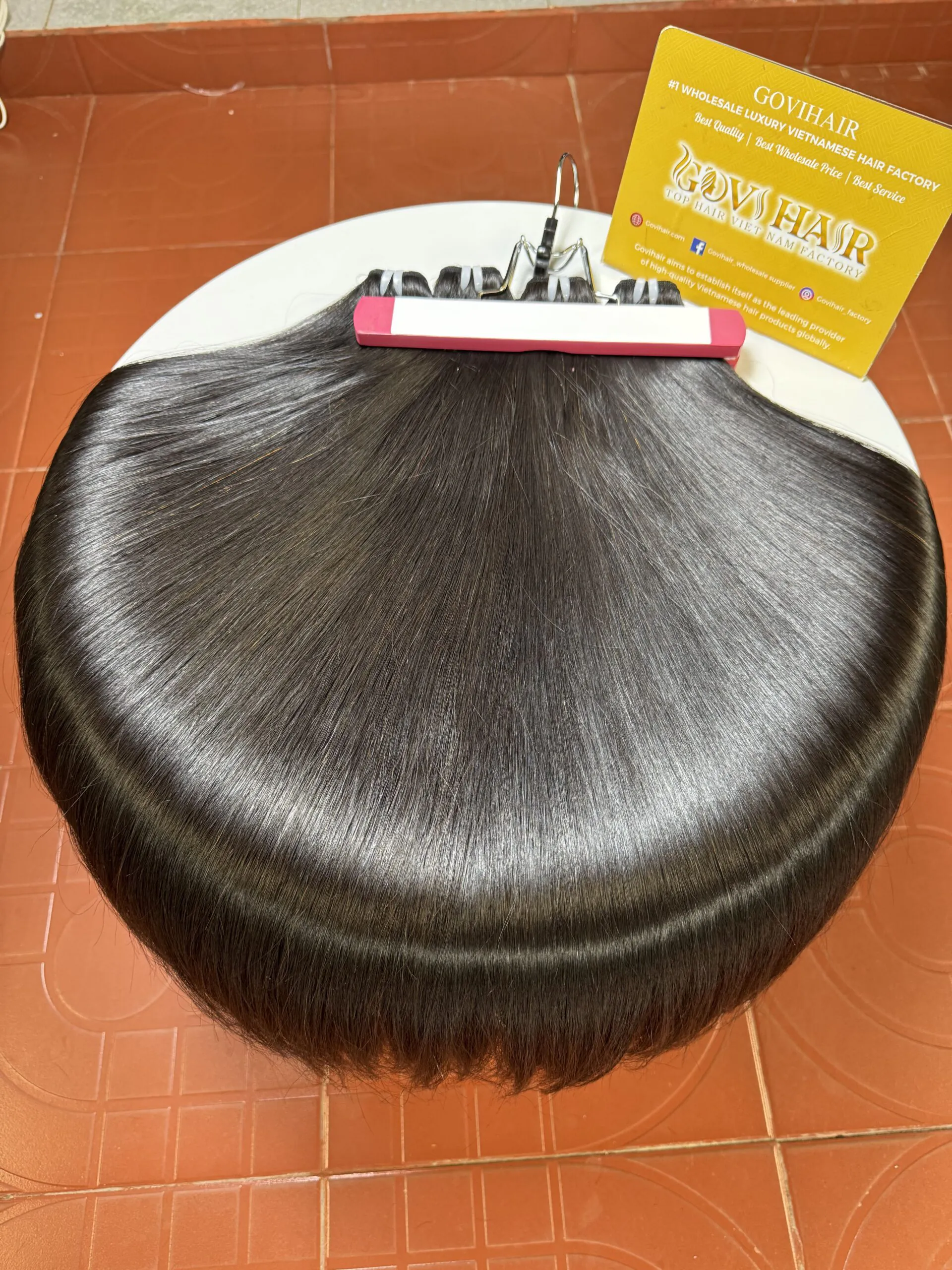 26 Inch #1B Natural Black Bone Straight Machine Weft Hair Extensions