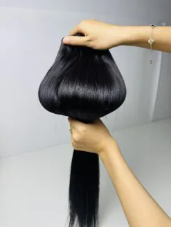 26 Inch #1B Natural Black Bone Straight Machine Weft Hair Extensions