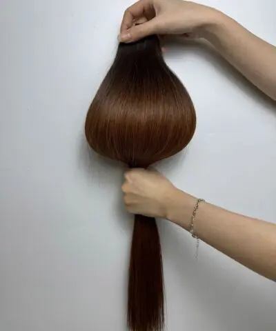 Ombre Dark Brown Bone Straight Machine Weft Hair Extensions