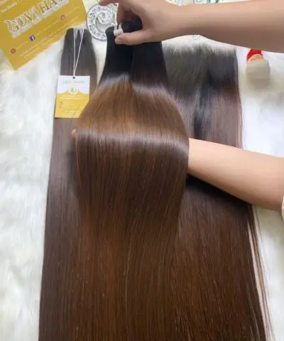 26 Inch Ombre Dark Brown Bone Straight Machine Weft Hair Extensions