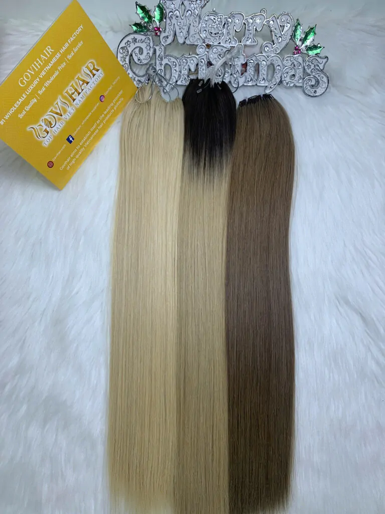 9D Feather Hair Extensions Dark Brown Vietnamese