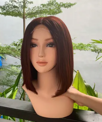 Bob Wigs Made From 100% Vietnamese Hair Brown Red Color