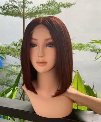 Bob Wigs Made From 100% Vietnamese Hair Brown Red Color