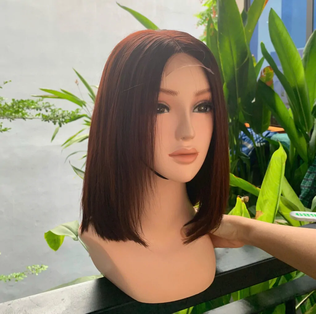 Bob Wigs Made From 100% Vietnamese Hair Brown Red Color High Quality