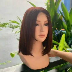 Bob Wigs Made From 100% Vietnamese Hair Brown Red Color High Quality