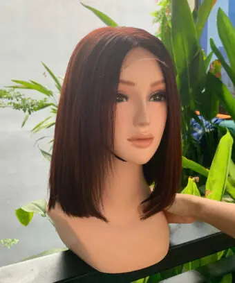 Bob Wigs Made From 100% Vietnamese Hair Brown Red Color High Quality