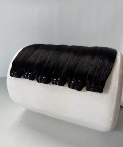 Bone Straight Machine Weft Hair Extensions 22 Inch #1 Jet Black