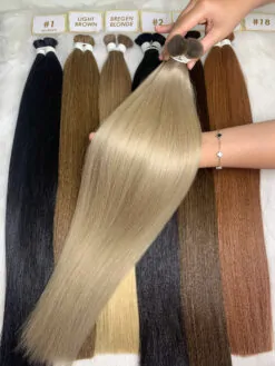 Bulk Hair Extensions #18 Color Premium Vietnamese Hair