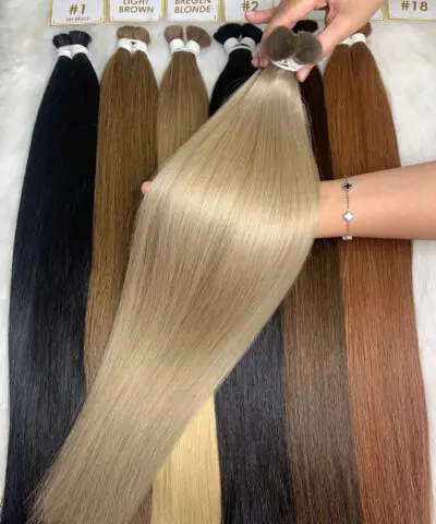 Bulk Hair Extensions #18 Color Premium Vietnamese Hair