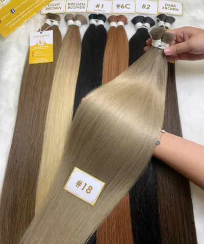 Straight Bulk Human Hair for Braiding 18 Color