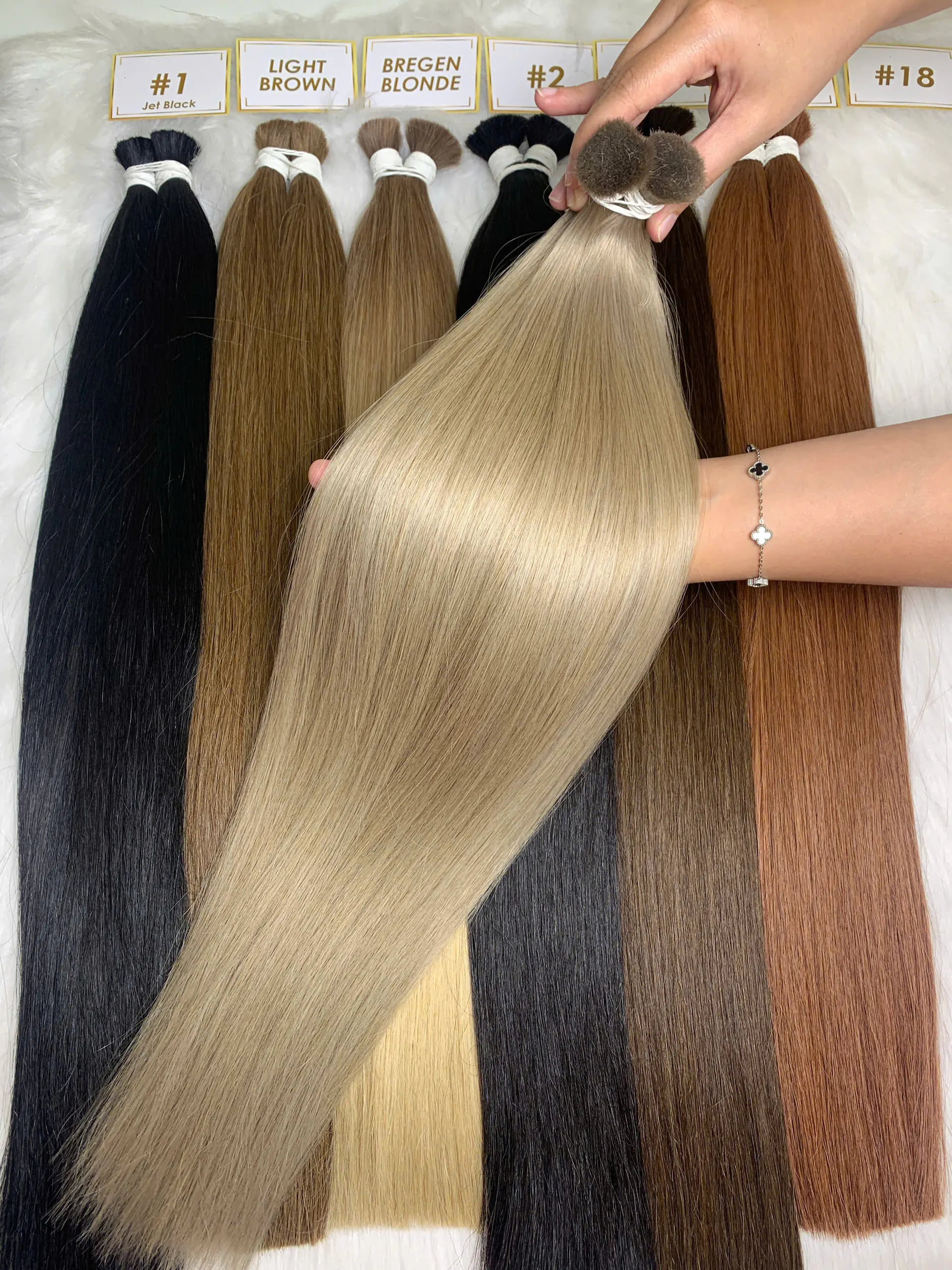 Bulk Hair Extensions #18 Color Premium Vietnamese Hair